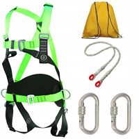 ZESTAW asekuracyjny szelki bezpieczeństwa + linka 1,5m +2 zatrzaśniki torba