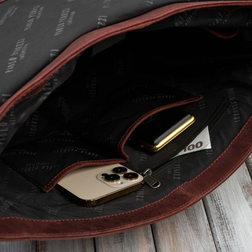 torba skórzana męska na ramię na laptopa brązowa vintage na Arena.pl