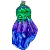 Bombka choinkowa szklana: Ośmiornica z głębin: niebieska