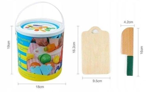 Drewniane Warzywa Owoce do Krojenia Zestaw na Rzep Montessori Klocki Puzzle na Arena.pl