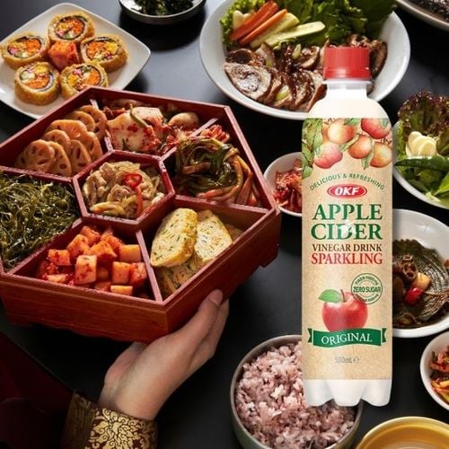 Napój gazowany koreański o smaku jabłka zielonego zero cukru cydr Apple cider OKF 500ml na Arena.pl