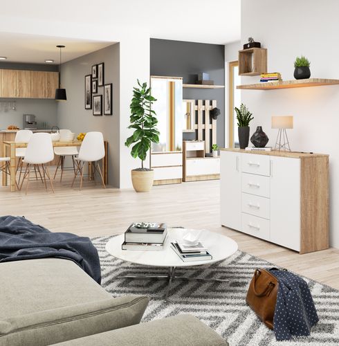 KOMODA K 45 110 cm SONOMA / BIAŁA na Arena.pl