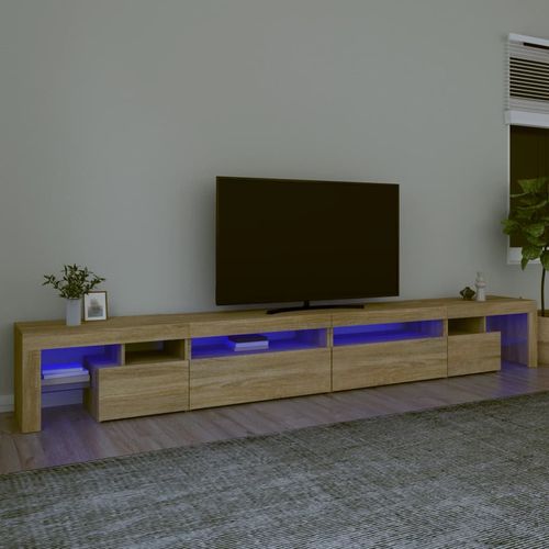 Szafka pod TV z oświetleniem LED, dąb sonoma, 290x36,5x40 cm na Arena.pl