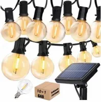 GIRLANDA SOLARNA OGRODOWA LAMPKI SOLARNE 10 ŻARÓWEK LED NA BALKON 5,5metrów