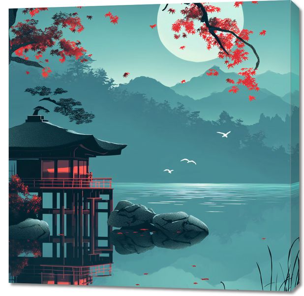 Obraz 90x90cm Japoński Pawilon zdjęcie 1