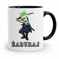 Kubek Czarny Śmieszny Zabawny Żaburaj Samuraj Z Nadrukiem Ze Zdjęciem