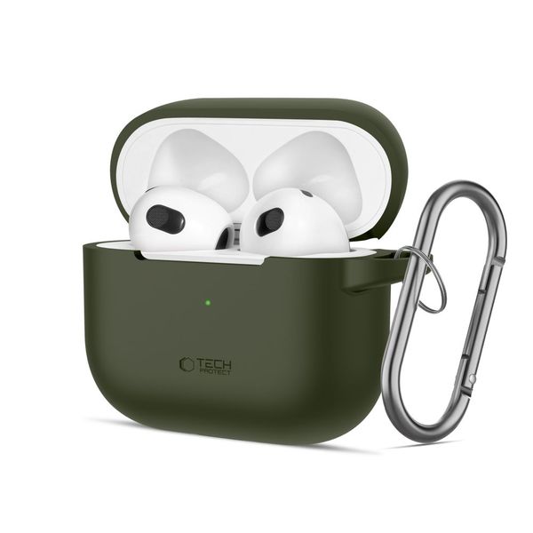 TECH-PROTECT SILICONE HOOK APPLE AIRPODS 3 OLIVE GREEN zdjęcie 1