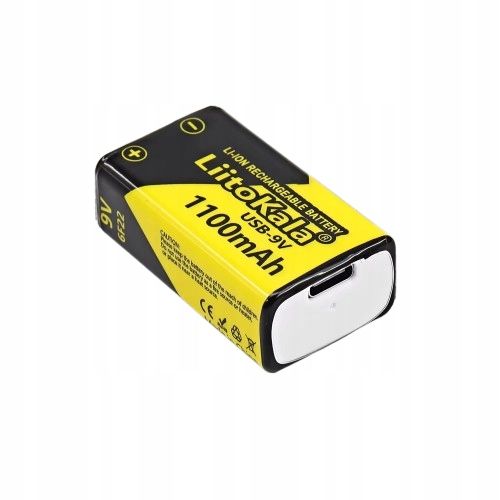 Akumulator Bateria LiitoKala 6F22 USB 9V 1100mAh Li-ion z USB typu C na Arena.pl