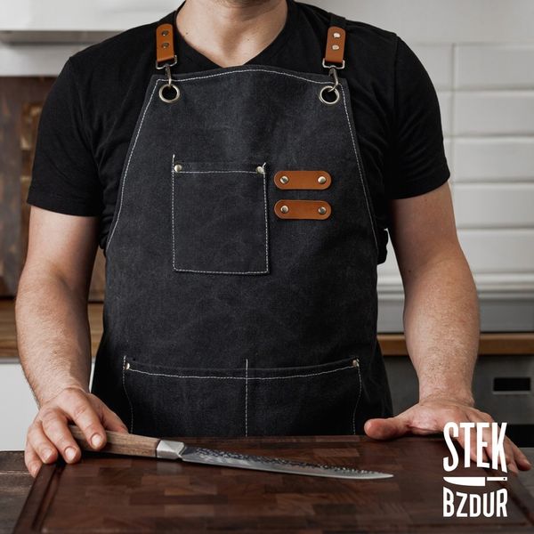 Fartuch Kuchenny StekBzdur Kelnerski Barmański Barberski dla Kucharza Grill zdjęcie 2