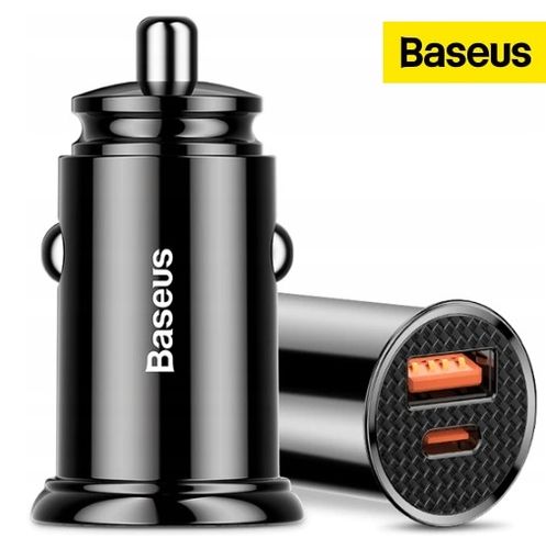 BASEUS MOCNA SZYBKA ŁADOWARKA SAMOCHODOWA USB USB-C TYP-C PD 30W QC 3.0 5A na Arena.pl
