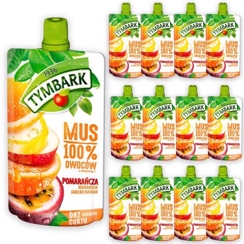 Tymbark Mus 100% pomarańcza marakuja jabłko banan 120 g x 12 sztuk na Arena.pl