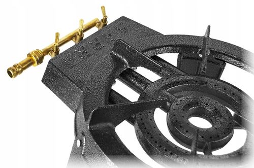 PALNIK GAZOWY TABORET ŻELIWNY KUCHENKA 9,8kW ZESTAW WĄŻ REDUKTOR na Arena.pl