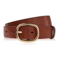 pasek damski skórzany 90 cm do spodni brązowy licowy