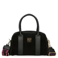 kuferek damski z naturalnego zamszu – elegancka klasyka w czerni