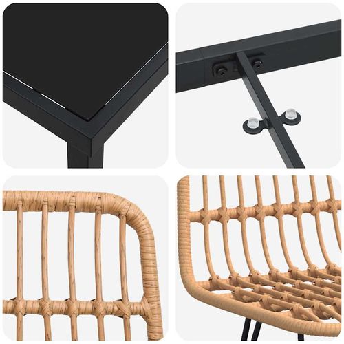 Zestaw do jadalni w ogrodzie 4 pcs Brązowy Polirattan na Arena.pl