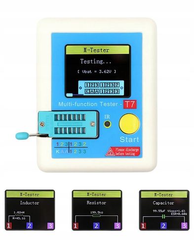 Multimetr TESTER TRANZYSTORÓW CEWEK DIÓD KONDENSATORÓW LCR-T7 MIERNIK na Arena.pl