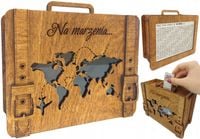 Skarbonka Wykreślana Walizka Prezent Urodziny Oszczędzanie Cel Różne Wzory