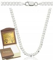 Łańcuszek Srebrny Męski Diamentowany Pancerka 3,80 mm pr 925 Grawer Gratis