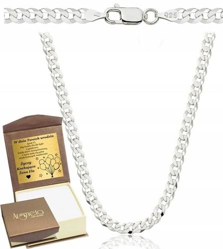 Łańcuszek Srebrny Męski Diamentowany Pancerka 3,80 mm pr 925 Grawer Gratis na Arena.pl