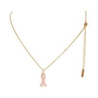 naszyjnik różowa wstążka - symbol walki z rakiem piersi (c25/jes/28au)