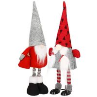 Para skrzatów świątecznych 40 cm krasnale, gnomy czerwono-szare