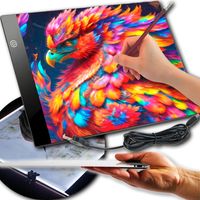 DESKA KREŚLARSKA A4 PODŚWIETLANA TABLICA LED TABLET GRAFICZNY DO RYSOWANIA