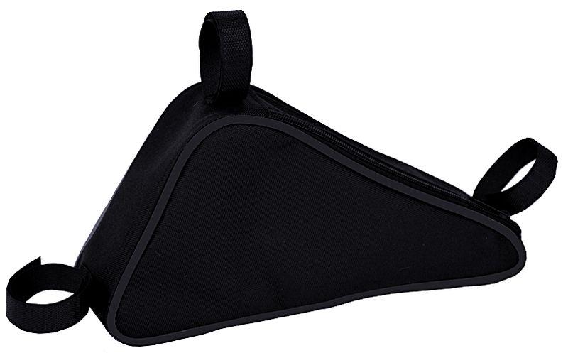 SAKWA NA RAMĘ ROWEROWĄ, TORBA ROWEROWA TRÓJKĄT, czarna zdjęcie 1