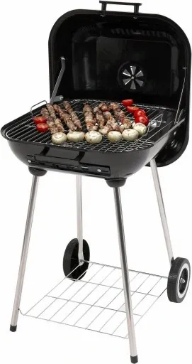 GRIL GRILL OGRODOWY Z POKRYWĄ KOŁAMI BBQ 40X45CM zdjęcie 3