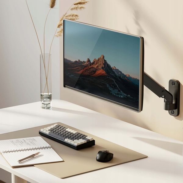 UCHWYT ŚCIENNY do MONITORA 17-27'' SPRĘŻYNA GAZOWA VESA 75x75mm 100x100mm zdjęcie 10