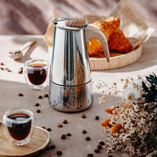 Kawiarka Zaparzacz do kawy 450ml Działa na indukcji, Gaz, Stalowa Camry na Arena.pl