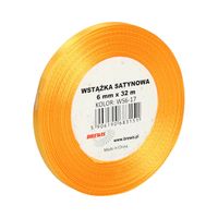 WSTĄŻKA SATYNOWA 6MM X 32M WS6-17 BREWIS POMARAŃCZOWA