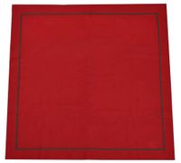 Obrus czerwony z zieloną oblamówką 140x270cm