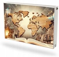 Mata magnetyczna magnes na grzejnik na wymiar MAPA ŚWIATA KSIĄŻKA 60x100 cm