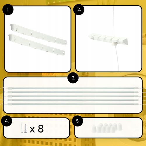 Suszarka Na Pranie Ubrania Sufitowa 5 Prętów 100cm na Arena.pl