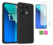 Etui do XIAOMI REDMI NOTE 13 4G czarny case obudowa plecki + szkło na ekran