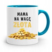 Kubek Błękitny Dla Mamy Mama Na Wagę Złota Prezent Z Nadrukiem Ze Zdjęciem
