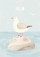 Plakat 50x70cm Wzory dla Dzieci, Dziewczynki i Chłopca - Mewa 2