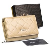 skórzany portfel damski zamykany na zatrzask - rovicky