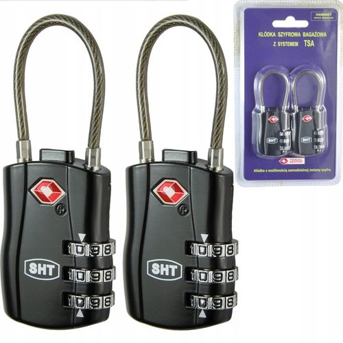 2x KŁÓDKA TSA SYSTEM NA SZYFR DO WALIZKI BAGAŻU Z LINKĄ ZABEZPIECZENIE na Arena.pl