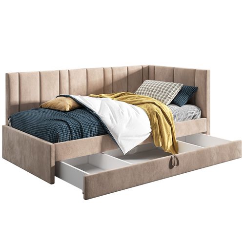 Łóżko młodzieżowe 100x200 Supreme Luka, Czarny, Szuflada na Arena.pl