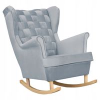 Fotel uszak Carol bujany skandynawski Family Meble stalowy, siwy jasny