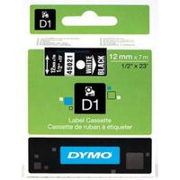 Taśma Dymo 45021 S0720610 12mm czarna taśma biały nadruk