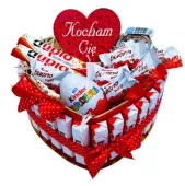 Tort KINDER Box Kosz Prezentowy Urodziny Prezent na Dzień Babci i Dziadka