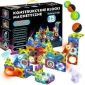 Konstrukcyjne Klocki Magnetyczne Świecący Tor 75El