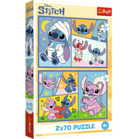 ND24_26364 Puzzle 2x70 Ze Stitchem nie ma nudy -