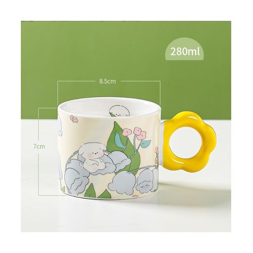 kwiatowy kubek z łyżeczką 280 ml + pudełko na prezent kb01zo na Arena.pl