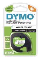 Dymo Letratag Taśma papierowa do drukarek etykiet S0721510 biała 4m X 12mm