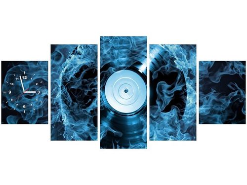 70CM 150CM ZEGAR 5 ELEM PŁYTA WINYLOWA BŁĘKICIE DRUK OBRAZ na Arena.pl