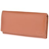 pojemny portfel damski skórzany  - wielbłądzi