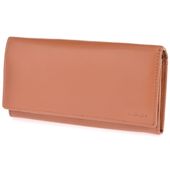 pojemny portfel damski skórzany  - wielbłądzi